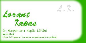 lorant kapas business card