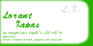 lorant kapas business card